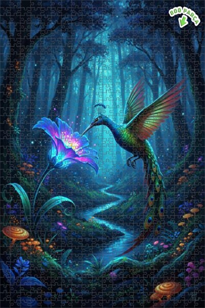 Teona Ahşap لغز خشبي مؤطر بطبقتين من ماركة Magical Forest، بتصميم طائر الفراش...