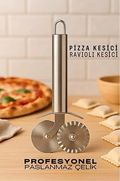 Homerest Hamur, Pizza, Börek Kesme Bıçağı Çift Başlıklı Hamur Ruleti Hamur Şe...