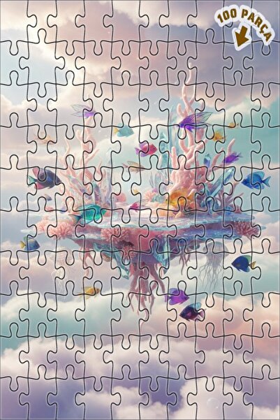 Teona Ahşap لغز خشبي من جزيرة الكريستال السحرية تحت البحر 100 قطعة 25x25