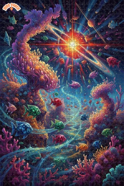 Teona Ahşap لوحة زيتية فنية عالمية لأسماك بحر المرجان، لوحة خشبية مؤطرة بطبقت...