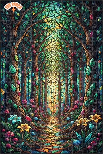 Teona Ahşap لغز خشبي مؤطر بطبقتين من مسار الكريستال الغامض في الغابة 150 قطعة...