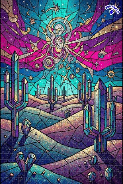 Teona Ahşap لغز خشبي بإطار مزدوج الطبقات بمظهر فسيفساء زجاجية من كريستال واحة...