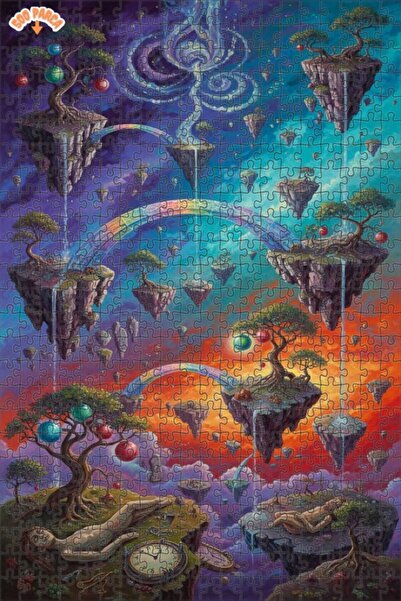 Teona Ahşap لغز خشبي بإطار ذو طابقين بمظهر لوحة زيتية من سلسلة جزر الأحلام ال...