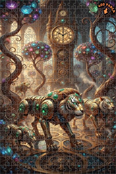 Teona Ahşap لغز خشبي بإطار مزدوج الطبقات بتصميم أشجار كريستالية وأسودات على ط...