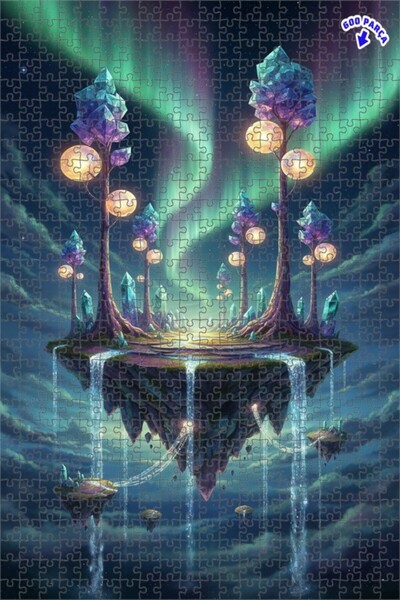 Teona Ahşap لغز خشبي مؤطر بطبقتين من مجموعة جزيرة الكريستال الغامضة والسماء ا...