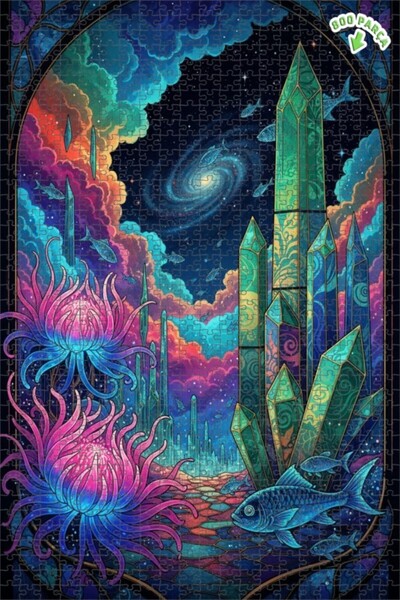 Teona Ahşap لغز خشبي بإطار مزدوج الطبقات على شكل سمكة كريستالية لا نهاية لها ...