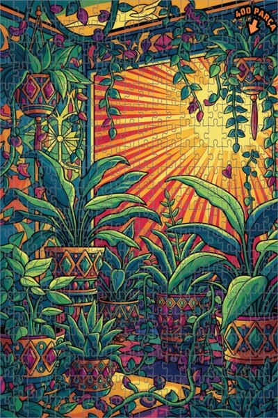 Teona Ahşap لغز خشبي ملون بإطار ذو طابقين بمظهر لوحة زيتية من متجر الحديقة 40...