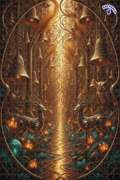 Teona Ahşap لغز خشبي بإطار ذو طبقتين بمظهر لوحة زيتية سحرية ذهبية اللون 600 ق...