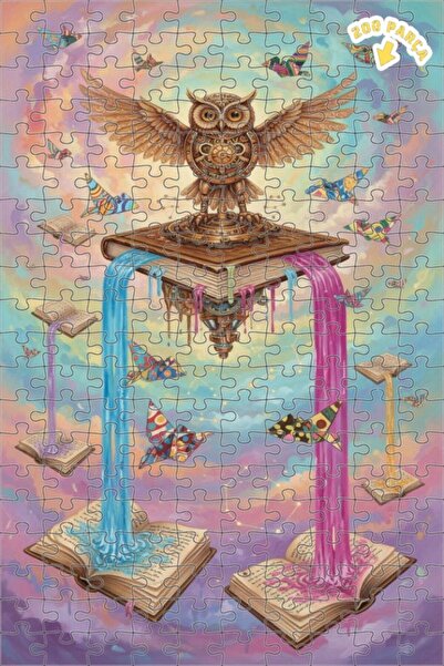 Teona Ahşap ألغاز خشبية مؤطرة بطبقتين بتصميم كتاب الحكمة والبومة الميكانيكية،...