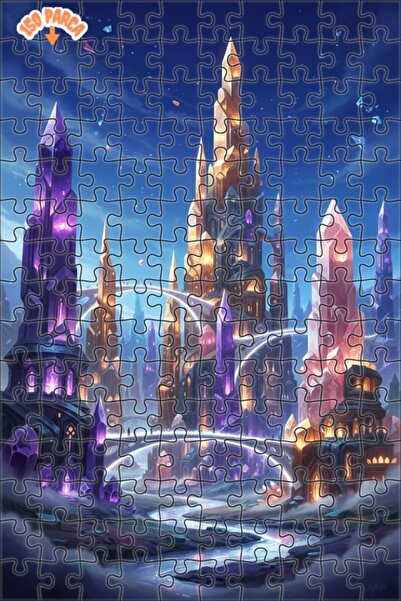 Teona Ahşap لغز خشبي مؤطر بطبقتين من مدينة الكريستال الغامضة 150 قطعة 20x30