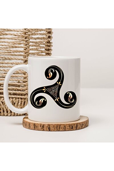 kubdekor Black Triskel Printed Mug