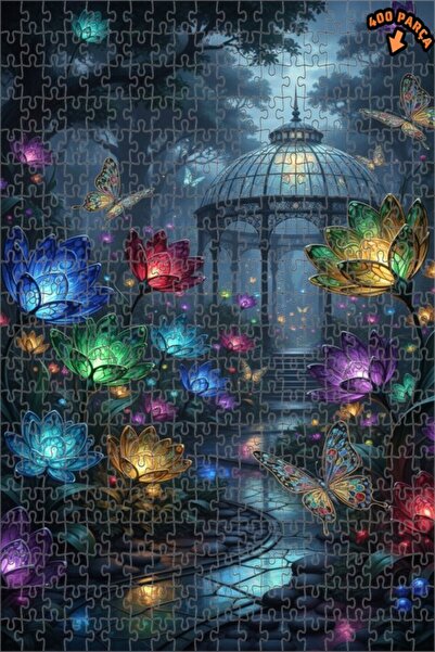 Teona Ahşap لغز خشبي بتصميم فراشات الحديقة السحرية بمظهر اللوحات الزيتية 400 ...