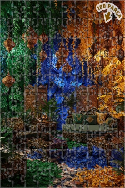 Teona Ahşap لغز خشبي مؤطر بطبقتين بمظهر لوحة زيتية يصور حديقة غامضة وفوانيس، ...