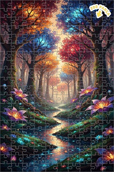 Teona Ahşap لغز خشبي مؤطر بطبقتين من ماركة ماجيكال فورست ريفر 200 قطعة 25×35