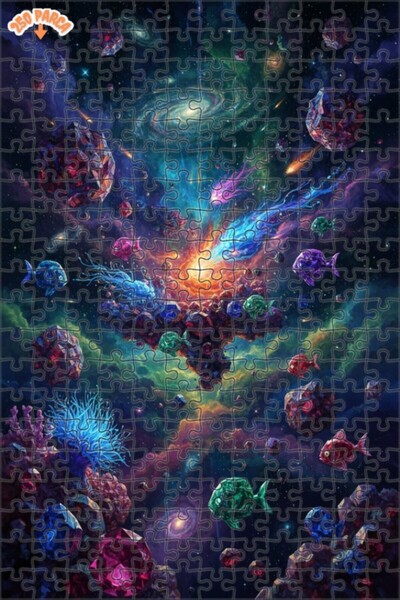 Teona Ahşap لغز خشبي بإطار مزدوج الطبقات من جالاكتيك أكواريوم 250 قطعة 30x30