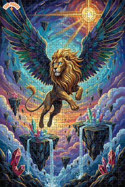 Teona Ahşap لغز خشبي بمظهر لوحة زيتية لرحلة الأسد المجنح الغامضة 500 قطعة 50×30