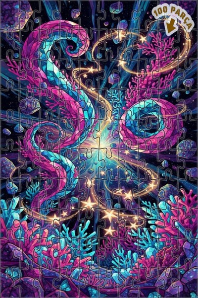 Teona Ahşap لغز خشبي بإطار ذو طابقين بمظهر فسيفساء زجاجية من كوزميك ميركان در...