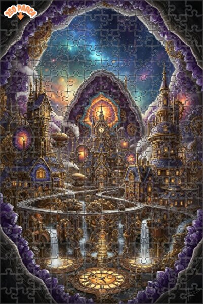 Teona Ahşap لغز خشبي بإطار مزدوج الطبقات من ستيمبانك كريستال سيتي 250 قطعة 30x30