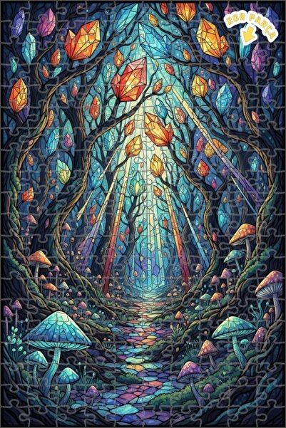 Teona Ahşap لغز خشبي بإطار مزدوج الطبقات بمظهر فسيفساء زجاجي من كريستال أوران...