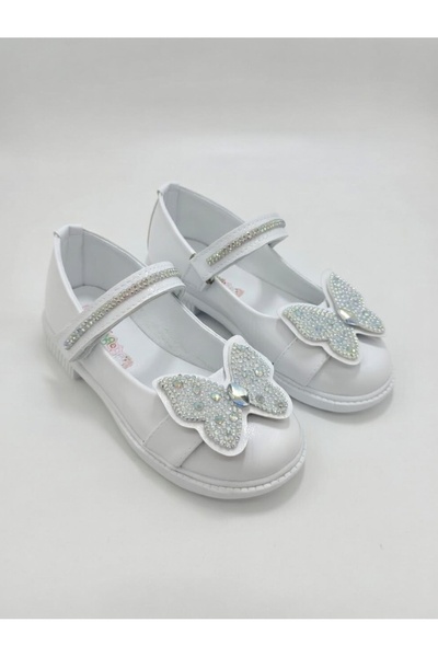 Lideral Pantofi de balerina pentru fete cu detaliu fluture cu pietre, model p...