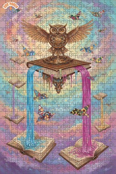 Teona Ahşap ألغاز خشبية مؤطرة بطبقتين بتصميم كتاب الحكمة والبومة الميكانيكية،...