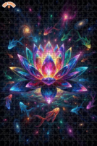 Teona Ahşap Crystal Elegance Cosmic Fishes Double Layer Framed Wooden Puzzle ...