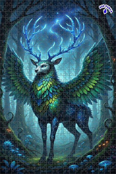 Teona Ahşap لغز خشبي مؤطر بطبقتين بمظهر لوحة زيتية لحكاية الغزال المجنح 600 ق...