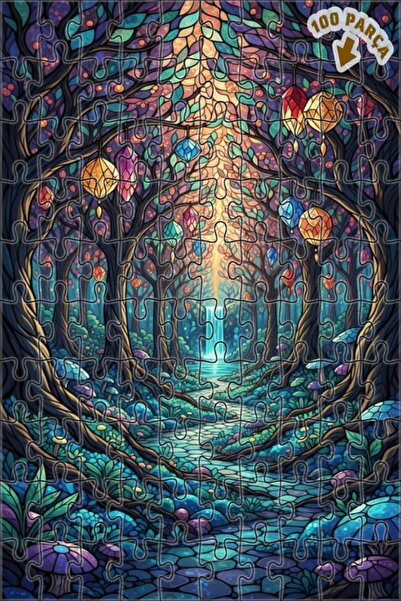 Teona Ahşap لغز خشبي بإطار مزدوج الطبقات بمظهر الأحجار الكريستالية وشلال الغا...