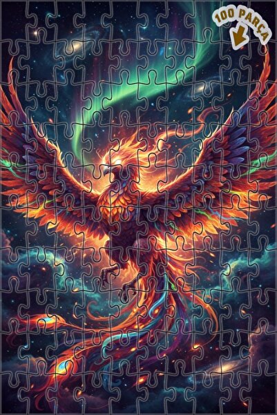 Teona Ahşap لوحة زيتية لطائر الفينيق ذو الأجنحة الزمردية المشرقة، لغز خشبي مؤ...