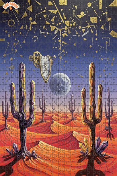 Teona Ahşap لغز خشبي بمظهر لوحة زيتية يشبه الكريستال الصحراوي والساعة الفضائي...