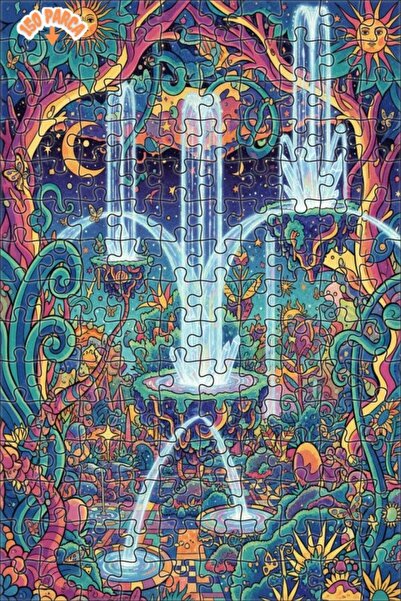 Teona Ahşap لغز خشبي بإطار مزدوج الطبقات بمظهر رسم ملون يشبه الشلال الكريستال...