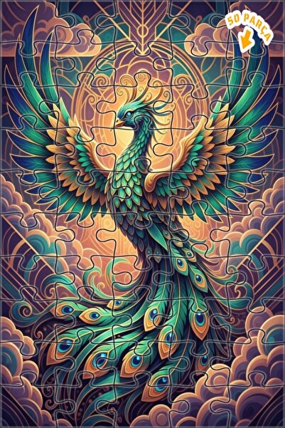 Teona Ahşap لغز خشبي رائع بتصميم فن الآرت ديكو على شكل طائر فينيكس الزمردي، 5...