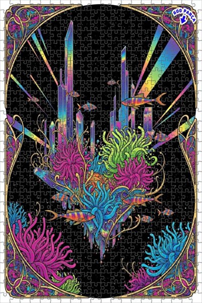 Teona Ahşap لغز خشبي بإطار مزدوج الطبقات بتصميم أسماك المدينة الكريستالية الم...