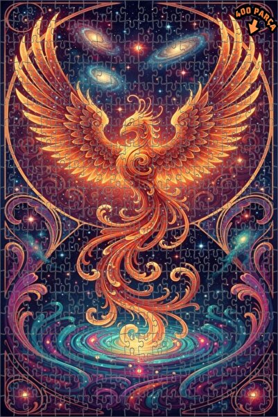 Teona Ahşap لوحة فنية سحرية على شكل طائر الفينيق الكوني بمظهر زيتية، لغز خشبي...