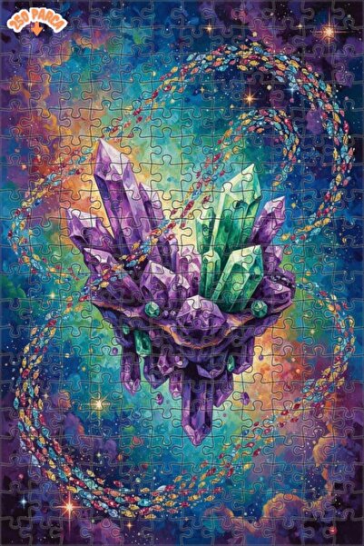 Teona Ahşap Mysterious Crystal Galaxy Art Double Layer Framed Wooden Puzzle 2...