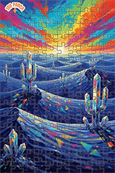 Teona Ahşap لغز خشبي بإطار مزدوج الطبقات بتصميم صحراء الكاكتوس الكريستالي عند...