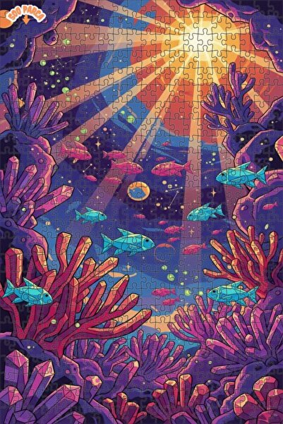 Teona Ahşap لوحة زيتية سحرية لعالم الكريستال تحت البحر، لغز خشبي بإطار مزدوج ...