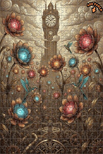 Teona Ahşap لغز خشبي بإطار مزدوج الطابق مطلي بالزيت على شكل برج الساعة من سلس...