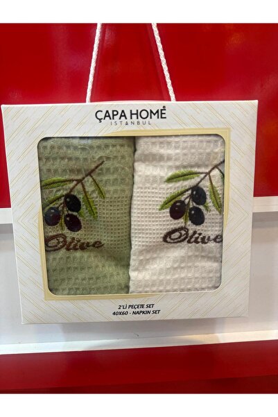 Çapa Home 2-Piece Premium Quality Cotton Giftable Kitchen Towel & Napkin Towe...