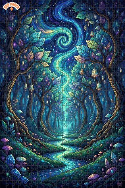 Teona Ahşap لغز خشبي مؤطر بطبقتين من ماركة ماجيكال فورست ريفر 500 قطعة 50x30