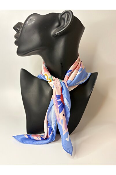 BHR AKSESUAR وشاح مربع منقوش (45×45 سم)