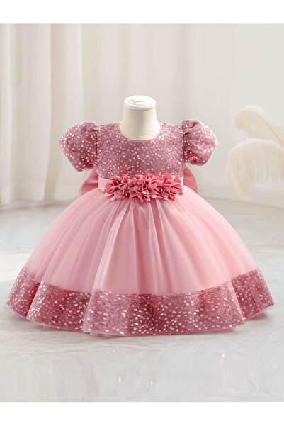 Zümrüt OyuncakStore Pembe Renk Kız Çocuk Prenses Elbise Mezuniyet Doğum Günü ...