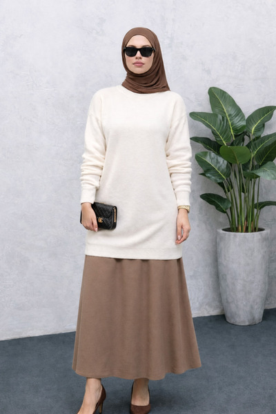 markazzi Dimaz Women's Oversized Beard Knitwear Tunic Sweater – Black, Ecru, ...