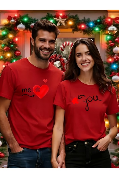 Deocept Couple Combination 1 Piece Women's Model Valentine's Day Printed Comf...