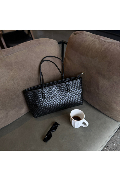 Mortanya Γυναικεία τσάντα ώμου με πλεκτό σχέδιο Botte