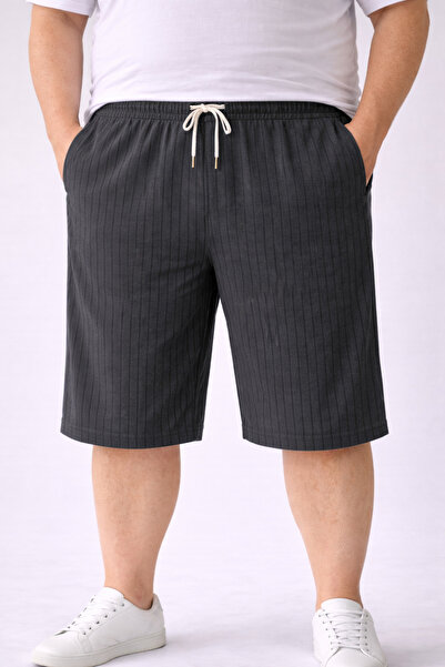 BTS-SORT Erkek Büyük Beden Rahat Kesim Şort – Pamuklu, Diz Altı, Yazlık