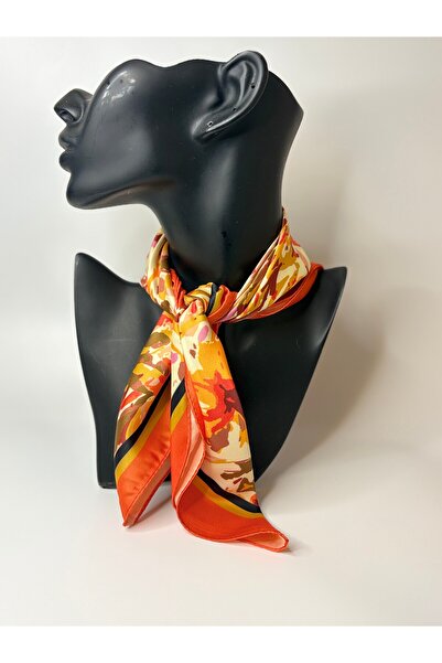 BHR AKSESUAR وشاح مربع منقوش (45×45 سم)