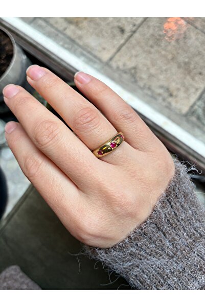 Miltonia Antique Brass Zircon Stone Ring Pink