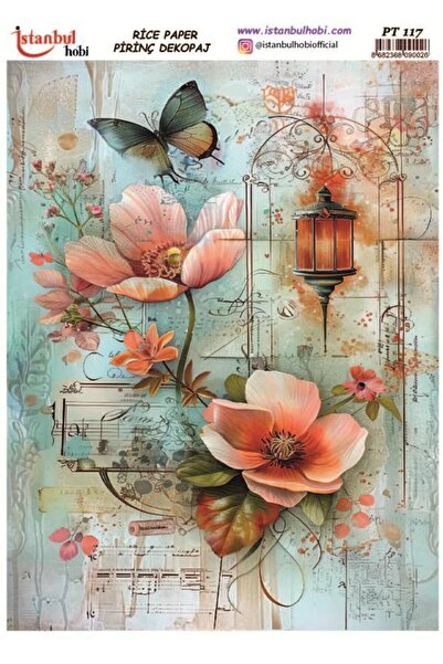 İstanbul Hobi Rice Decopage Paper 30X42Cm Pt-117 Flower
