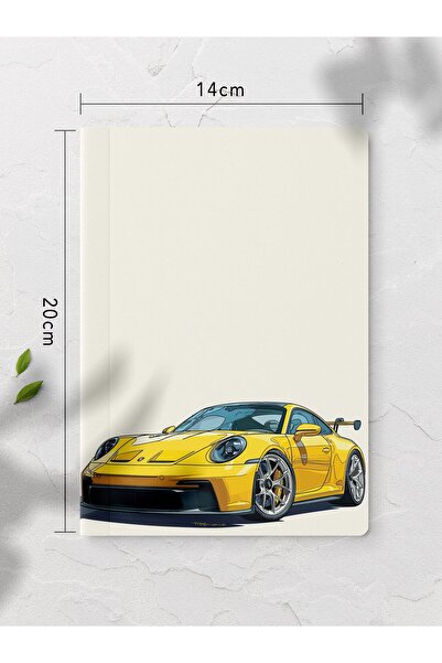 gxe.art Unlined Notebook Yellow Sports Car Pattern Notebook Notepad Mind and ...